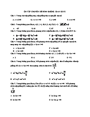 Toán - Ôn tập Chuyên đề hình không gian oxyz